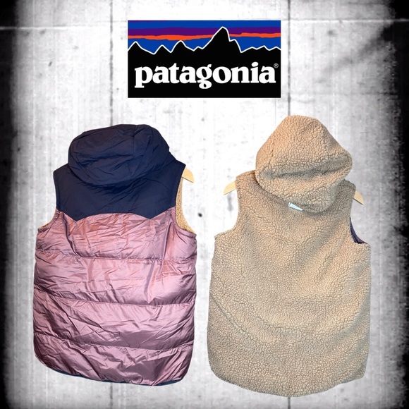 Patagonia Hooded Reversible Insulated Girls Vest - Picture 3 of 11